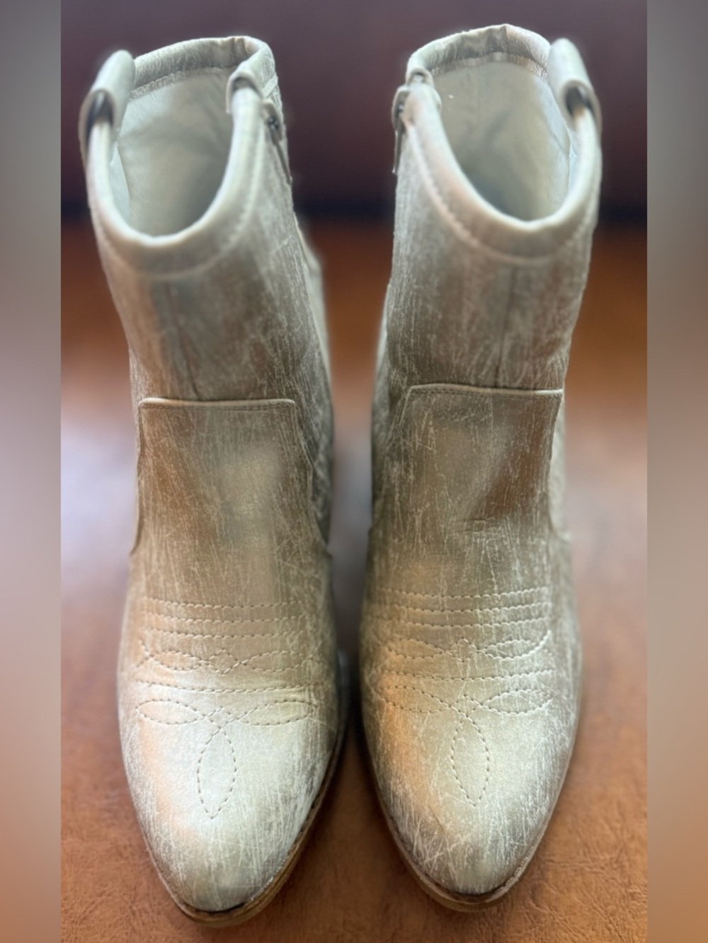 Dirty Laundry Unite Western Bootie Metallic Silver Boho Western 9.5 Side Zip - Picture 5 of 10